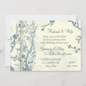 Carte d'invitation Bleu Floral 25e Anniversaire (Dos)