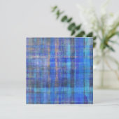 Carte d'invitation bleue Abstraite (Debout devant)