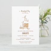 Carte d'invitation Boho Baby shower (Debout devant)