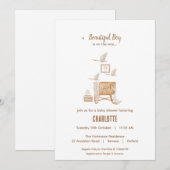 Carte d'invitation Boho Baby shower (Devant / Derrière)