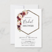 Carte d'invitation Boho Burgundy (Devant)