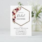 Carte d'invitation Boho Burgundy (Debout devant)