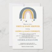 Carte d'invitation Boho Rainbow Virtual Baby showe (Devant)