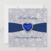 Carte d'invitation Bold Damask 45e anniversaire 5, (Devant)
