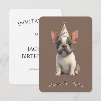 Carte d'invitation Bouledogue Français
