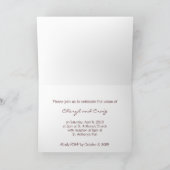 Carte d'invitation Brown rose mariage (Intérieur)