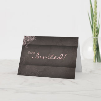 Carte d'invitation Brown rose mariage