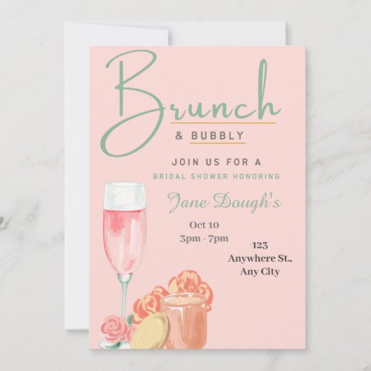Carte d'invitation Brunch et Bubbly (Devant)