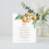 Carte d'invitation Budget Orange 50 & Fabulous pou (Debout devant)