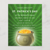 Carte d'invitation Budget Pot d'or St Patrick (Devant)