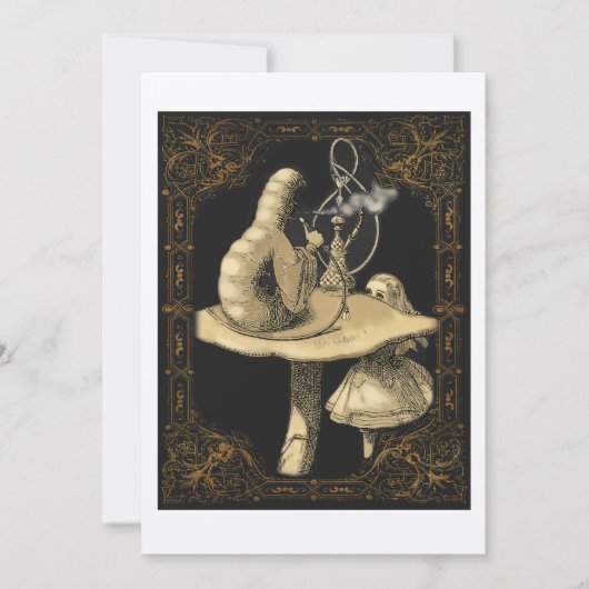 Carte d'invitation Caterpillar Alice in Wonderland (Devant)