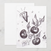 Carte d'invitation Cerises et Diamants (Devant / Derrière)