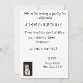 Carte d'invitation Chat de Fête (Dos)