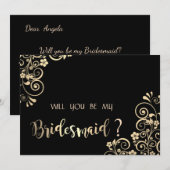 Carte d'invitation chic et élégante pour demoisell (Devant / Derrière)