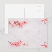 carte d'invitation chic rose floral (Devant / Derrière)