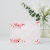 carte d'invitation chic rose floral (Debout devant)