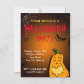 Carte d'Invitation Citrouille d'Halloween (Devant)