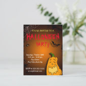 Carte d'Invitation Citrouille d'Halloween (Debout devant)