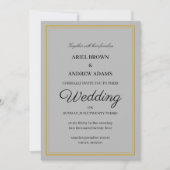 Carte d'invitation Classy mariage Grey (Devant)