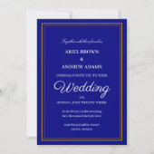 Carte d'invitation Classy mariage Navy Blue (Devant)