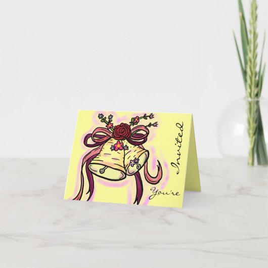 Carte d'invitation Cloche de mariage (Devant)