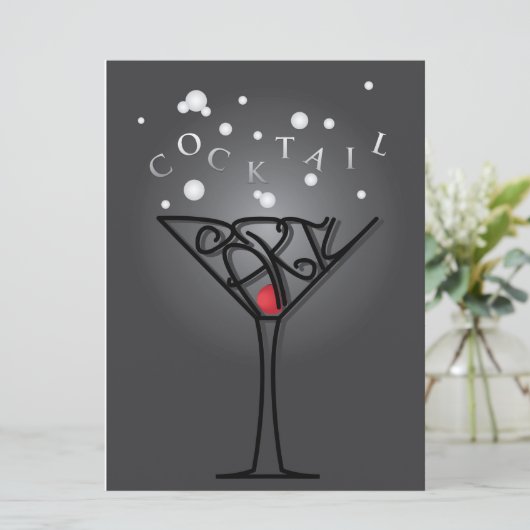 Carte d'invitation Cocktail (Debout devant)