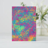 Carte d'invitation colorée avec éclaboussures de p (Debout devant)