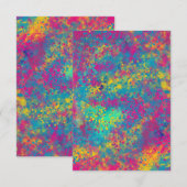 Carte d'invitation colorée avec éclaboussures de p (Devant / Derrière)
