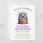 Carte d'invitation colorée pour un 5e anniversaire (Devant)