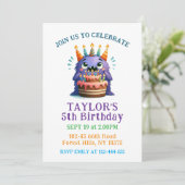 Carte d'invitation colorée pour un 5e anniversaire (Debout devant)