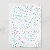 Carte d'invitation colorée pour un 5e anniversaire (Dos)