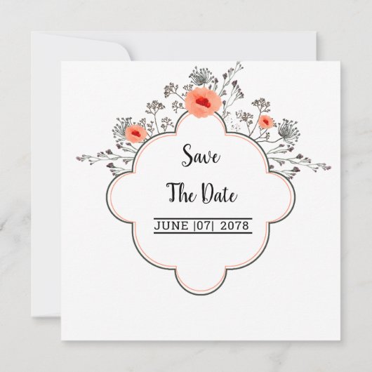 Carte d'invitation - Conception de carte Mariage C (Dos)