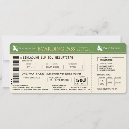 carte d'invitation cool pour 50 ans (Devant)