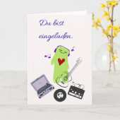 Carte d'invitation cool Tu es invité avec de la mu (Fleur jaune)