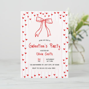 carte d'invitation coquette pour fête de Galentine