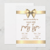 Carte d'invitation cordiale en or vous êtes cordia (Devant / Derrière)