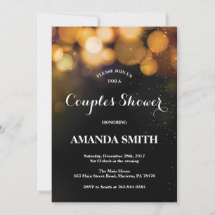 Carte d'invitation Couples Douche Parties scintill
