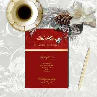 Carte d'invitation Cranberry Tapisserie Victorienn