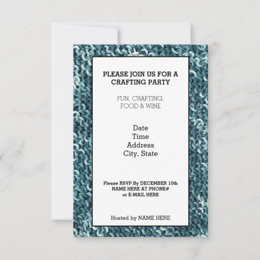 Carte d'invitation Crochet Design Crafting Party (Devant)