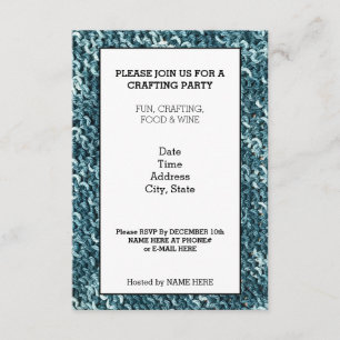 Carte d'invitation Crochet Design Crafting Party