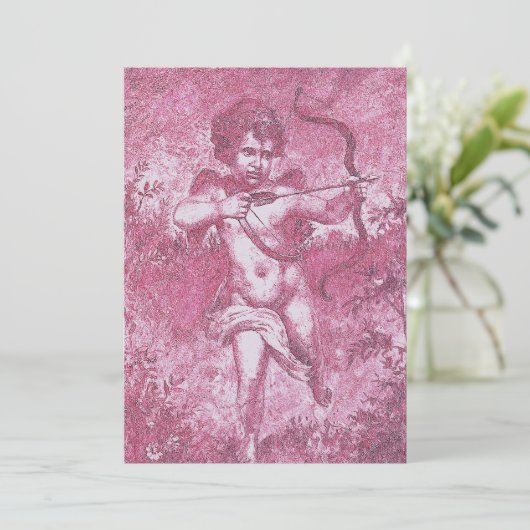 Carte d'invitation cupide (Debout devant)