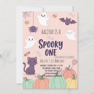 Carte d'invitation Cute Pastel Halloween Éffraya