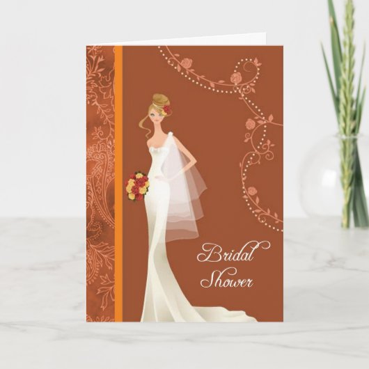 Carte d'invitation Damask Bridal Shower (Devant)