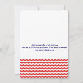 Carte d'invitation d'ancre à chevron nautique bleu (Dos)