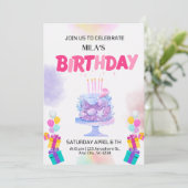 Carte d'invitation d'anniversaire (Debout devant)