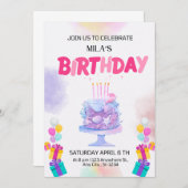 Carte d'invitation d'anniversaire (Devant / Derrière)