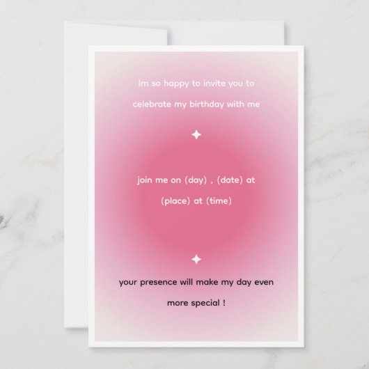 Carte d'invitation d'anniversaire (Devant)