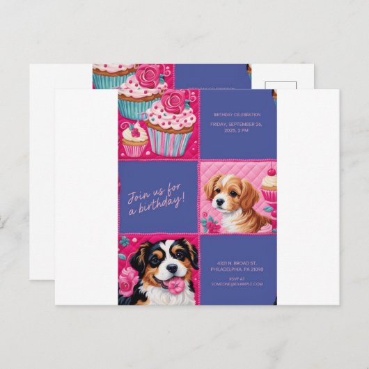 CARTE D'INVITATION D'ANNIVERSAIRE (Devant / Derrière)