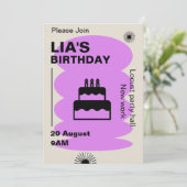 Carte d'invitation d'anniversaire (Debout devant)