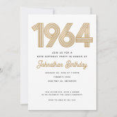 Carte d'invitation d'anniversaire 1964 blanche et  (Devant)